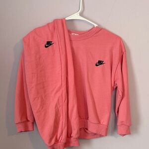 Nike Kids Coral Sweatshirt and Pants Set